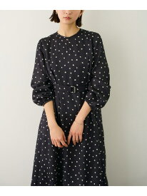 【SALE／70%OFF】ドットプリントウエストベルトワンピース ROPE' ロペ ワンピース・ドレス ワンピース ベージュ ネイビー【RBA_E】【送料無料】[Rakuten Fashion]