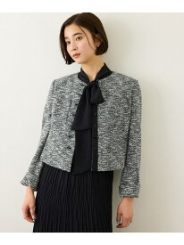 【SALE／70%OFF】ツイードノーカラージャケット ROPE' ロペ ジャケット・アウター ノーカラージャケット ブラック ブルー【RBA_E】【送料無料】[Rakuten Fashion]