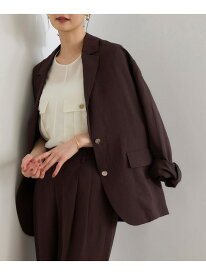 【SALE／70%OFF】レーヨンリネン ライトジャケット【セットアップパンツ・ワンピース対応】 ROPE' ロペ ジャケット・アウター テーラードジャケット・ブレザー ブラウン ネイビー【RBA_E】【送料無料】[Rakuten Fashion]