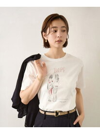 【YUKO SAEKI for ROPE'・コラボレーション】プリントTシャツ/イージーケア ROPE' ロペ トップス カットソー・Tシャツ ホワイト【送料無料】[Rakuten Fashion]
