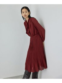 ジョーゼットシフォンプリーツワンピース/26SS ROPE' ロペ ワンピース・ドレス ワンピース ワインレッド ネイビー ベージュ【送料無料】[Rakuten Fashion]