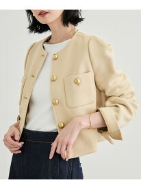 【SALE／60%OFF】金ボタンニットジャケット ROPE' ロペ ジャケット・アウター ノーカラージャケット ネイビー ベージュ【RBA_E】【送料無料】[Rakuten Fashion]