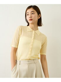 【SALE／50%OFF】シルクリネンポロ襟ニットカーディガン/イージーケア ROPE' ロペ トップス カーディガン ブラック ホワイト ネイビー【RBA_E】【送料無料】[Rakuten Fashion]