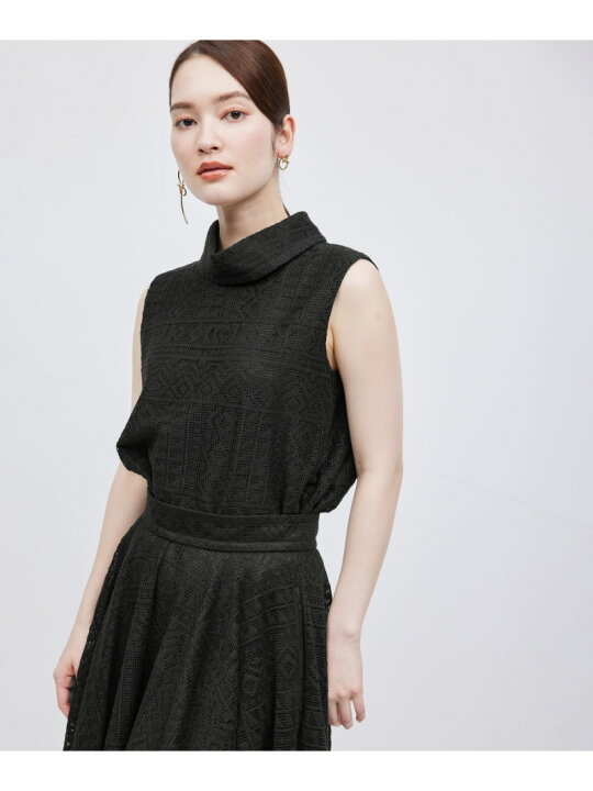 楽天市場】【SALE／50%OFF】ジオメトリックレースロールカラーブラウス 