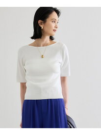 【SALE／70%OFF】【洗える】テレコ5分袖ニットプルオーバー ROPE' ロペ トップス ニット ホワイト ブラック ブラウン【RBA_E】【送料無料】[Rakuten Fashion]
