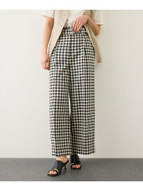 【SALE／60%OFF】リネン混ギンガムチェックワイドパンツ/イージーケア ROPE' ロペ パンツ その他のパンツ ブラック【RBA_E】【送料無料】[Rakuten Fashion]