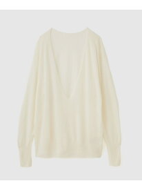 【SALE／70%OFF】ウールシアー深Vネックニット ROPE' ロペ トップス ニット グレー ホワイト【RBA_E】【送料無料】[Rakuten Fashion]
