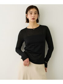 【SALE／70%OFF】コットンシアーロングスリーブカットソー/イージーケア ROPE' ロペ トップス カットソー・Tシャツ ブラック ホワイト ブラウン【RBA_E】【送料無料】[Rakuten Fashion]