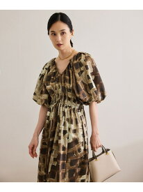 【SALE／60%OFF】スクエア ジオメトリックプリントワンピース/洗える ROPE' ロペ ワンピース・ドレス ドレス ブルー【RBA_E】【送料無料】[Rakuten Fashion]