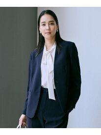 トリアセダブルクロス Vネックジャケット/イージーケア・セットアップ対応・25AW ROPE' ロペ ジャケット・アウター ノーカラージャケット ネイビー【送料無料】[Rakuten Fashion]