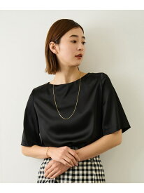 【SALE／40%OFF】ドレープサテンティーブラウス/セットアップ対応・イージーケア ROPE' ロペ トップス シャツ・ブラウス ブラック ベージュ ブラウン【RBA_E】【送料無料】[Rakuten Fashion]