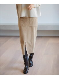 【高評価】スエードポケット付きスカート ROPE' ロペ スカート その他のスカート ホワイト ブラウン ベージュ ピンク【送料無料】[Rakuten Fashion]