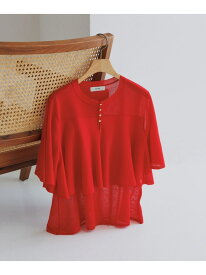 LEVITA ティアードフリルニットプルーオーバー/接触冷感・イージーケア ROPE' ロペ トップス カットソー・Tシャツ ブラック レッド ベージュ【送料無料】[Rakuten Fashion]