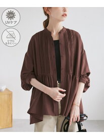 【SALE／44%OFF】【UVケア・防シワ】羽織れるピンタックデザインペプラムシャツ ROPE' PICNIC ロペピクニック トップス シャツ・ブラウス ブルー ホワイト ブラック【RBA_E】[Rakuten Fashion]
