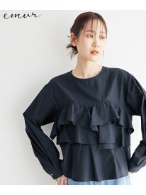 【emur/エミュール】ラッフルブラウス ROPE' PICNIC ロペピクニック トップス シャツ・ブラウス ホワイト ネイビー【送料無料】[Rakuten Fashion]