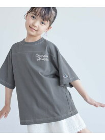 【KIDS】【Champion/チャンピオン】SHORT SLEEVE BACK LOGO Tシャツ ROPE' PICNIC KIDS ロペピクニック トップス カットソー・Tシャツ グレー ホワイト[Rakuten Fashion]