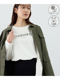 【SALE／35%OFF】RENUロゴプリントロングTシャツ/UVカット・イージーケア ROPE' PICNIC ロペピクニック トップス カットソー・Tシャツ ホワイト【RBA_E】[Rakuten Fashion]