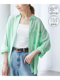 【SALE／30%OFF】【接触冷感・通気性】お着軽シャツシリーズ/綿ボイルバックタックシャツ ROPE' PICNIC ロペピクニック トップス シャツ・ブラウス ブルー グリーン ホワイト ブラウン イエロー ピンク オレンジ【RBA_E】[Rakuten Fashion]