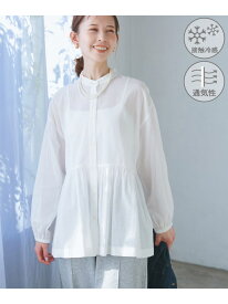 【SALE／40%OFF】【接触冷感・通気性】お着軽シャツシリーズ/綿ボイルペプラムシャツ ROPE' PICNIC ロペピクニック トップス シャツ・ブラウス ピンク オレンジ ブルー ブラウン グリーン イエロー ホワイト【RBA_E】[Rakuten Fashion]