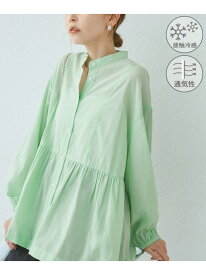 【SALE／45%OFF】【接触冷感・通気性】お着軽シャツシリーズ/綿ボイルペプラムシャツ ROPE' PICNIC ロペピクニック トップス シャツ・ブラウス ピンク オレンジ ブルー ブラウン グリーン イエロー ホワイト【RBA_E】[Rakuten Fashion]