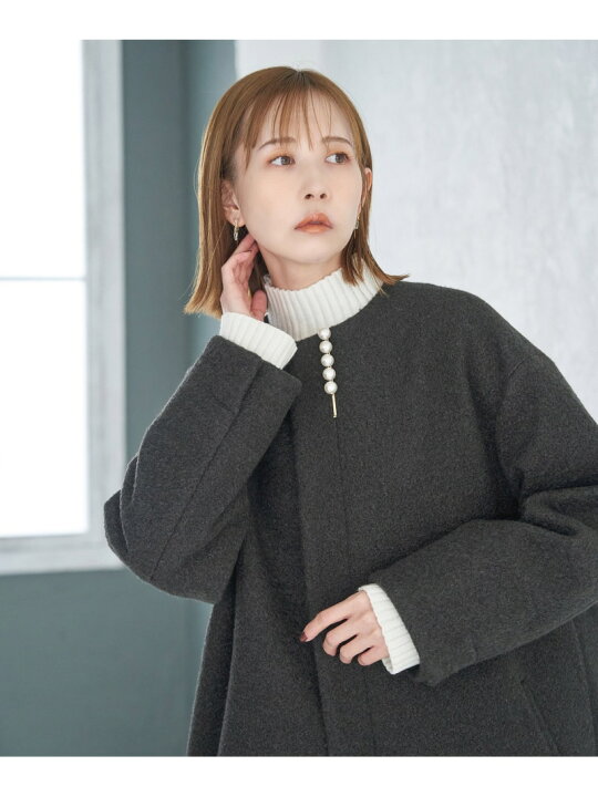 楽天市場】【SALE／60%OFF】パールピンアクセサリー付きノーカラー  