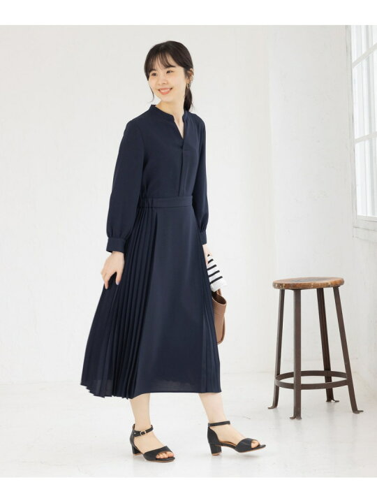 楽天市場】【SALE／55%OFF】小柄さん向け/サイドプリーツキーネック 