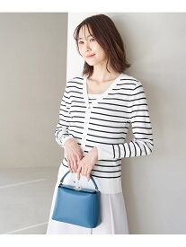 Beauty knit/UVカット・洗濯機OK/ランダムリブニットカーディガン ROPE' PICNIC ロペピクニック トップス カーディガン ブラック グレー ホワイト ブルー【送料無料】[Rakuten Fashion]