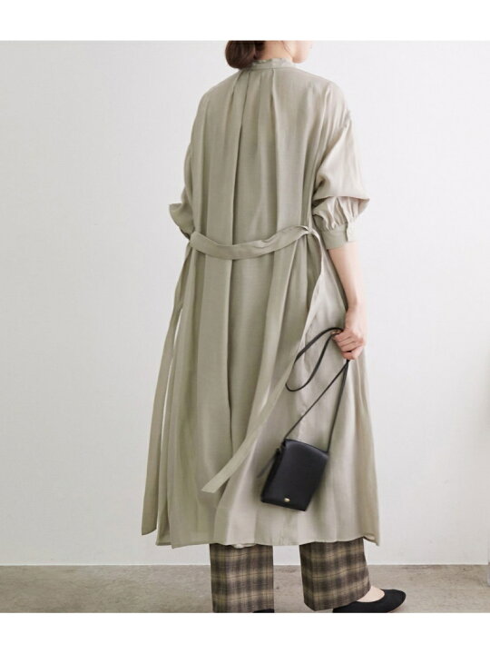 楽天市場 Sale 50 Off バンドカラー羽織りワンピース Rope Picnic ロペピクニック ワンピース シャツワンピース グリーン ベージュ ピンク Rba E Rakuten Fashion Rope Picnic ロペピクニック