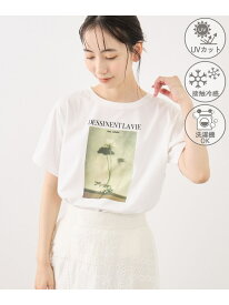 RENUロゴ&フォトアソートプリントTシャツ/UVカット・接触冷感・イージーケア ROPE' PICNIC ロペピクニック トップス カットソー・Tシャツ ホワイト【先行予約】*【送料無料】[Rakuten Fashion]