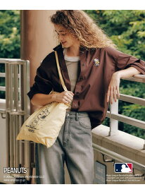 【SALE／30%OFF】【PEANUTS*MLB COLLECTION by ROPE' PICNIC】オーバーサイズシャツ ROPE' PICNIC ロペピクニック トップス シャツ・ブラウス ホワイト【RBA_E】【送料無料】[Rakuten Fashion]