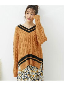 【SALE／49%OFF】チルデンニットプルオーバー ROPE' PICNIC ロペピクニック トップス ニット ブラウン ホワイト【RBA_E】[Rakuten Fashion]