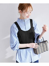 ワイドリブニットビスチェ ROPE' PICNIC ロペピクニック トップス ベスト・ジレ ブラック グレー[Rakuten Fashion]