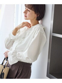 【SALE／10%OFF】ハシゴレース*ラッフルフリルブラウス ROPE' PICNIC ロペピクニック トップス シャツ・ブラウス ホワイト ブルー ネイビー【RBA_E】【送料無料】[Rakuten Fashion]