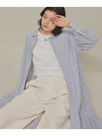 ボリュームストライプシャツワンピース/リンクコーデ ROPE' PICNIC R ロペピクニック ワンピース・ドレス シャツワンピース ブルー ピンク【送料無料】[Rakuten Fashion]