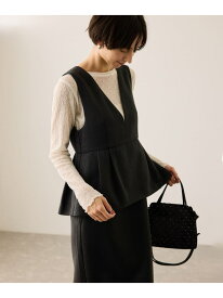 【SALE／40%OFF】【新色追加】レイヤード風ペプラムジャンパースカート ROPE' PICNIC ロペピクニック ワンピース・ドレス ジャンパースカート グレー ブラック【RBA_E】【送料無料】[Rakuten Fashion]