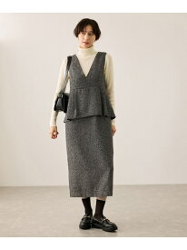 【SALE／20%OFF】【新色追加】レイヤード風ペプラムジャンパースカート ROPE' PICNIC ロペピクニック ワンピース・ドレス ジャンパースカート グレー ブラック【RBA_E】【送料無料】[Rakuten Fashion]