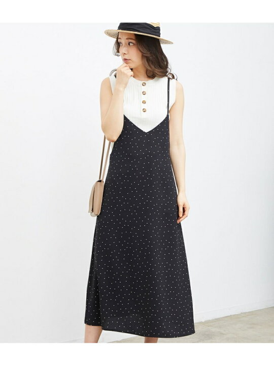 楽天市場 Sale 49 Off アソート柄キャミソールワンピース Rope Picnic ロペピクニック ワンピース ワンピースその他 ブラック ネイビー Rba E Rakuten Fashion Rope Picnic ロペピクニック