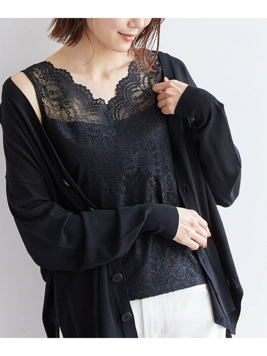 楽天市場 2way 総レースインナー Rope Picnic ロペピクニック カットソー タンクトップ ブラック グレー ホワイト Rakuten Fashion Rope Picnic ロペピクニック