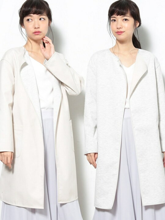 楽天市場】【SALE／50%OFF】リバーシブルノーカラーコート スプリング 