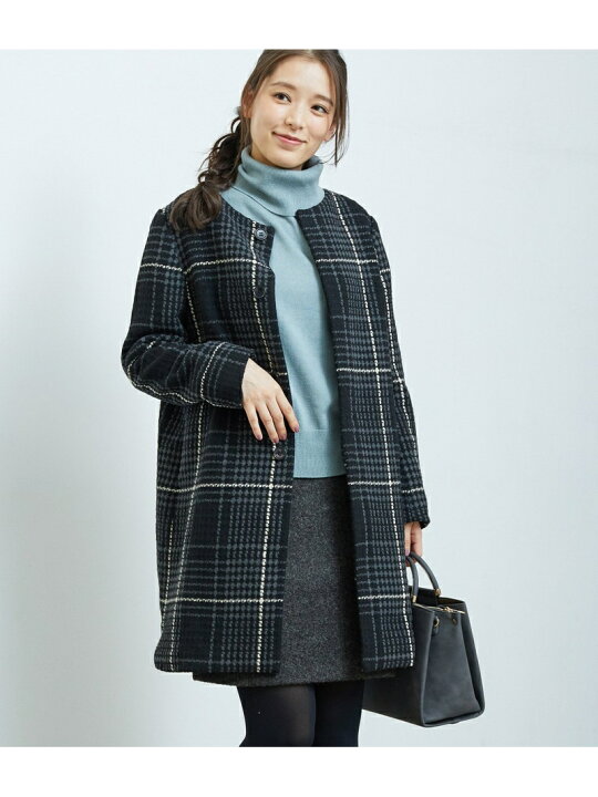 楽天市場】【SALE／50%OFF】ノーカラーチェックコート ROPE