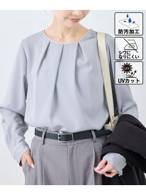 【WEB限定カラー】多機能ランダムタックブラウス/セレモニー・通勤対応 ROPE' PICNIC ロペピクニック トップス シャツ・ブラウス ホワイト ベージュ ブルー ネイビー【送料無料】[Rakuten Fashion]