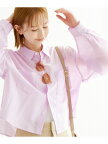 クロップドシアーシャツ ROPE' PICNIC ロペピクニック トップス シャツ・ブラウス ピンク ホワイト ネイビー レッド【送料無料】[Rakuten Fashion]