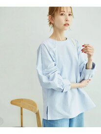 【SALE／20%OFF】サッカーストライププルオーバー ROPE' PICNIC ロペピクニック トップス シャツ・ブラウス ホワイト ネイビー ブルー【RBA_E】【送料無料】[Rakuten Fashion]