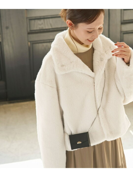 楽天市場】【SALE／50%OFF】スタンドカラーファーショートコート ROPE 