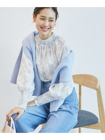 【SALE／20%OFF】シャーリングフリルブラウス ROPE' PICNIC ロペピクニック トップス シャツ・ブラウス ベージュ グレー ホワイト ブルー【RBA_E】[Rakuten Fashion]