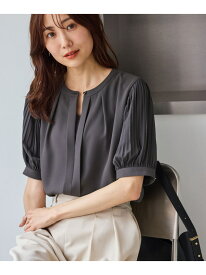袖プリーツハーフスリーブブラウス ROPE' PICNIC ロペピクニック トップス シャツ・ブラウス ホワイト ブルー パープル グレー【送料無料】[Rakuten Fashion]