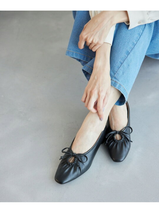 楽天市場】【SALE／26%OFF】リボンギャザーミドルヒールパンプス ROPE 