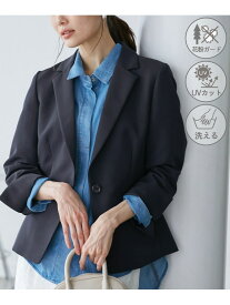 【SALE／20%OFF】360°ウルトラストレッチ テーラードジャケット/ UVカット・花粉ガード・セットアップ対応 ROPE' PICNIC ロペピクニック ジャケット・アウター テーラードジャケット・ブレザー ネイビー ブラック ブラウン【RBA_E】【送料無料】[Rakuten Fashion]