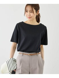 60シルケットボートネックハーフスリーブジャケットインナー ROPE' PICNIC ロペピクニック トップス カットソー・Tシャツ ホワイト ブラック【送料無料】[Rakuten Fashion]