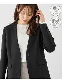 360°ウルトラストレッチ ノーカラージャケット/UVカット・花粉ガード・入卒式・セットアップ対応 ROPE' PICNIC ロペピクニック ジャケット・アウター ノーカラージャケット ベージュ ブラック グレー ネイビー【送料無料】[Rakuten Fashion]